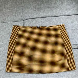 Urban Outfitters yellow and black plaid skirt